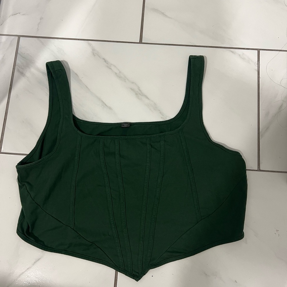 SHEIN Dark Green Corset Top